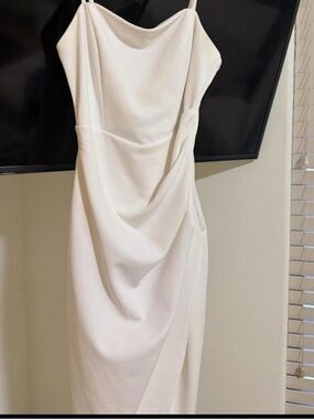 Worn Once Honey and Rosie Ivory Strapless Draped Midi Dress
